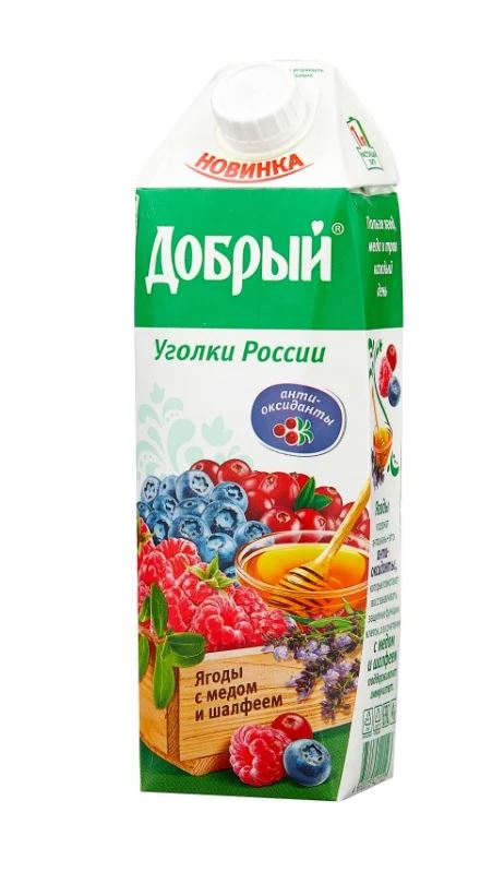 Сок Добрый Уголки России Ягоды с медом и шалфеем 1л, пакет. Цена одной упаковки.